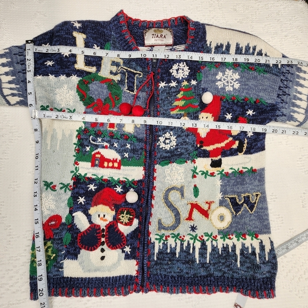 Tiara International Vintage Let It Snow Christmas Holiday Sweater Size Medium - Picture 11 of 12
